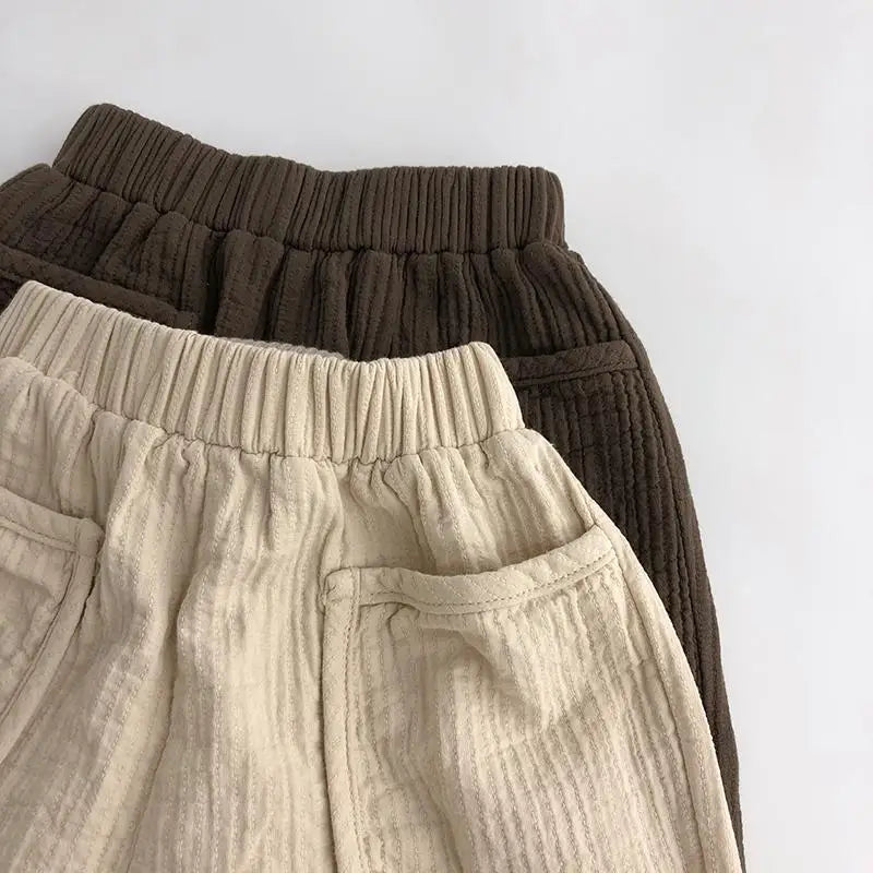 Summer Children's Casual Pants Cotton Hemp Pants Korean Baby Boy and Girls Cargo Pants Kids Clothes