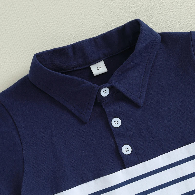 Boys Summer Outfit Set Short Sleeve Graphic T-shirt with Denim Shorts Toddler Clothing Set for Kids Beachwear