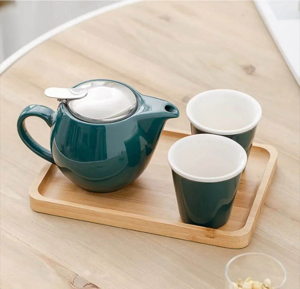 350ml Mini British Ceramic Pot with Filter Handbrewed Coffee Pot Appliance Set Large Portable Teapot Afternoon Christmas Gift