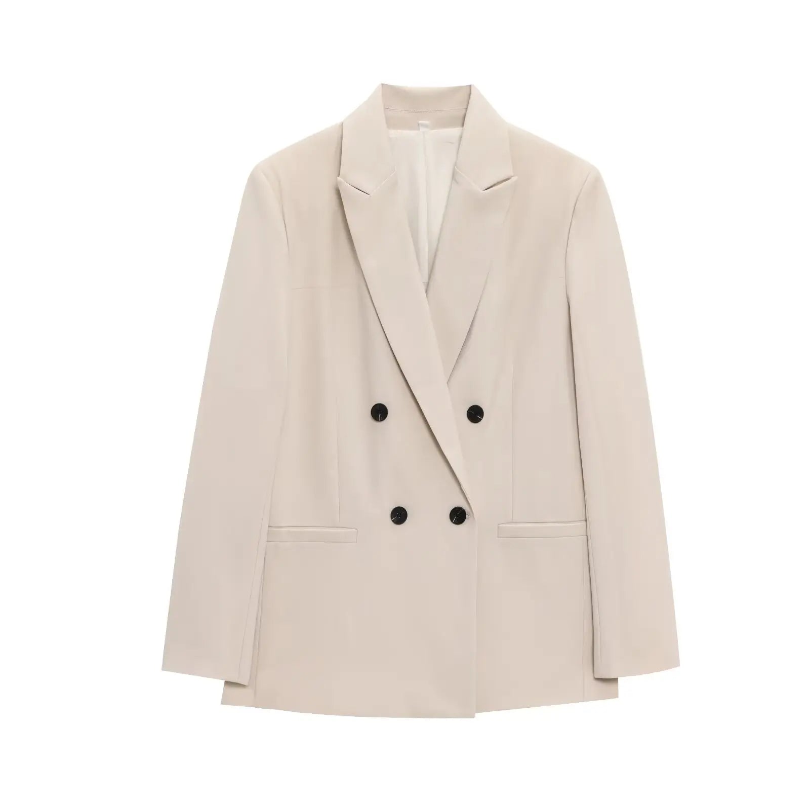 Women's new suit trousers suit double-breasted suit jacket with shoulder pads, pleated wide-leg pants