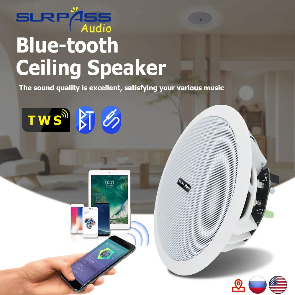 Built-in Class-D Amplifier Full Range Bluetooth-compatible Ceiling Speaker Horn For Home Theater Background Music Good Quality
