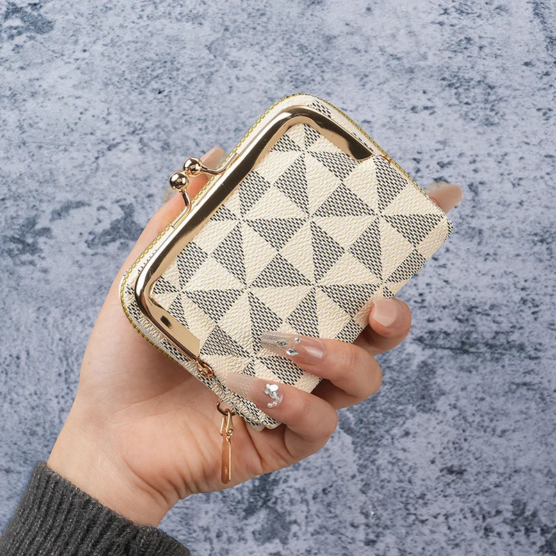 Cross border European and American women's wallet new printed women's short clip zero wallet 30% off versatile women's student w