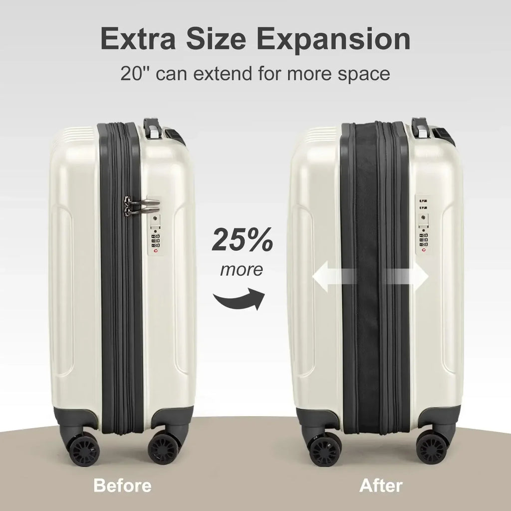 2 Piece Lightweight Luggage Set - 20 Expandable Hardside Carry-On & 14 Mini Cosmetic Case