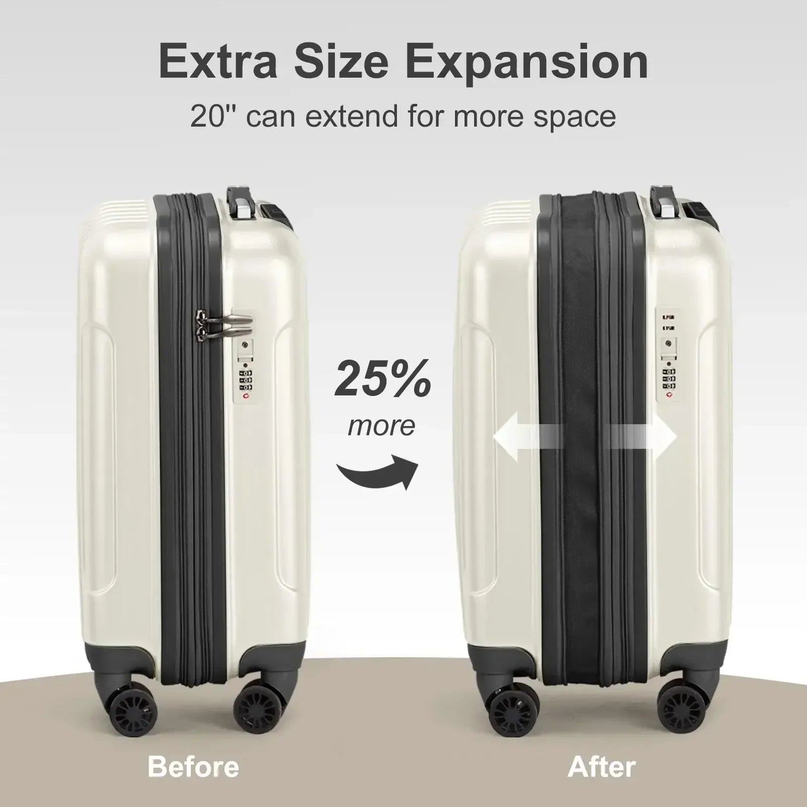 2 Piece Lightweight Luggage Set - 20 Expandable Hardside Carry-On & 14 Mini Cosmetic Case