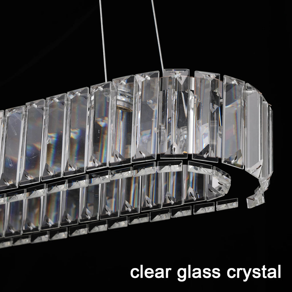 Modern Pendant Light Luxury Crystal Oval Design Led Chandelier Ceiling Lamp Nordic Hanging Fixture Living Bedroom Hotel Lustres