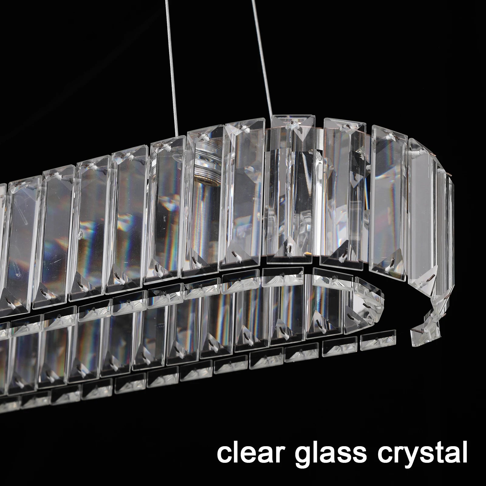 Modern Pendant Light Luxury Crystal Oval Design Led Chandelier Ceiling Lamp Nordic Hanging Fixture Living Bedroom Hotel Lustres