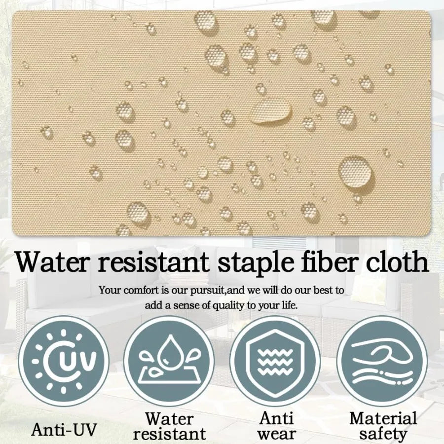 14Pcs Outdoor Cushion Replacement Washable Slipcovers with Zipper for 6Seaters Sofa Patio Set Seat and Back Covers Only in Beig