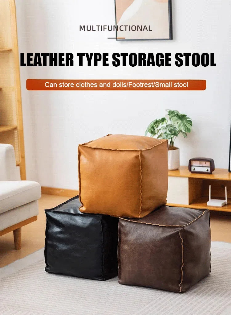 Living Room Sofa Collection Short Stool Idle Clothes DIY Lazy Sofa Household Sitting Pier Bay Window Stool Clothes Storage Bag