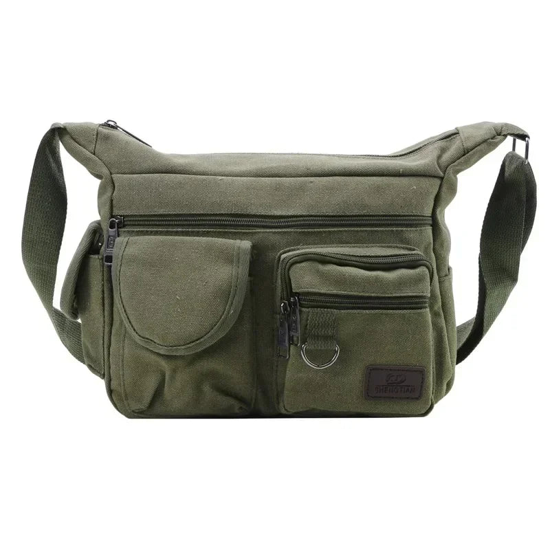 Heren Casual Sling Bag Messenger Crossbody Schouder Unisex Reizen Outdoor Vintage Tassen
