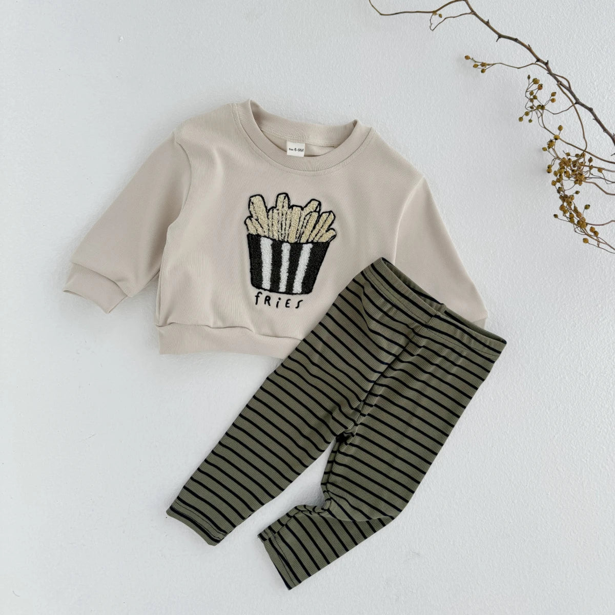 Baby Boys Clothes Cartoon Popcorn Toddler Infant Outfit Long Sleeves Top Pants 0-3 Years Newborn Kids Sets Sweatshirt 2Pcs