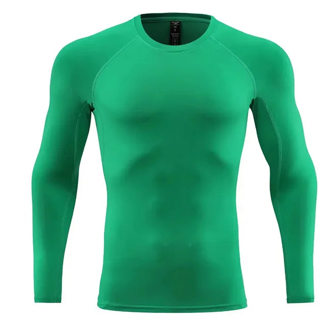 Men Long Sleeve Slim Tops Tees Sportswear Gym Fitness Compression T-shirt Running Football Jersey Outdoor Jogging Tight Quick