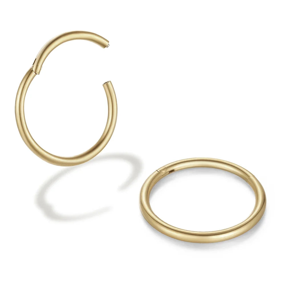 2/8PCS Seamless 316L Stainless Steel Nose Ring Hoop Earrings for Women Men Septum Helix Tragus Ear Piercing Jewelry Tiny 6-12mm
