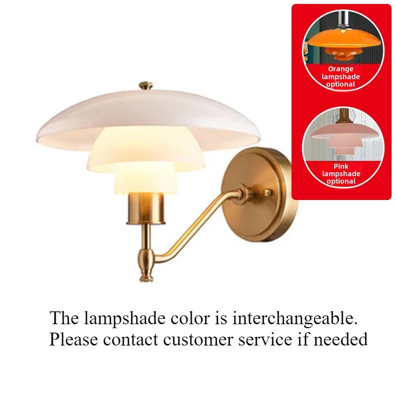 Modern Simplicity Classic Glass Wall Lamp Sconce Light for Bedroom Bedside with E27 Replaceble Bulb  Wall Decor