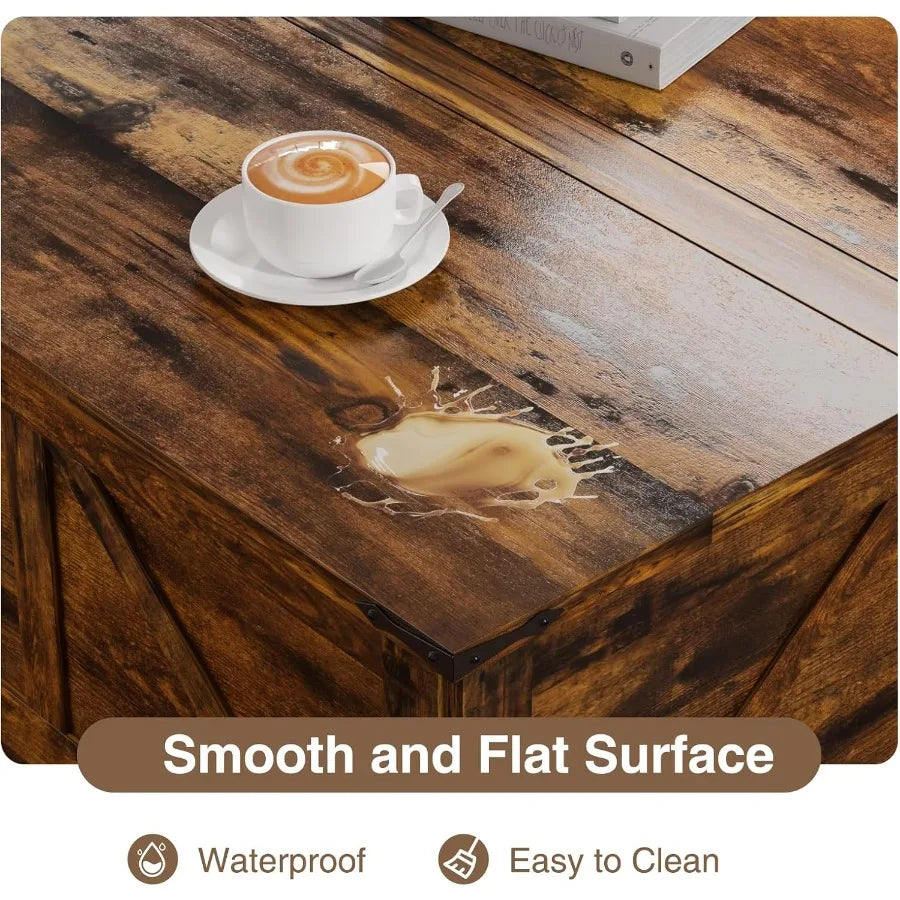 Coffee Tables with Storage for Living Room 35.4 W Lift Top Farmhouse Large Coffee Table with Charging Stationd Large Hidden Sto