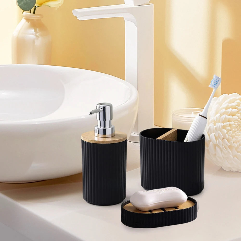 6 Piece Bathroom Accessories Set Modern Bathroom Essentials Set with Soap Dispenser Soap Dish & Toilet Brush