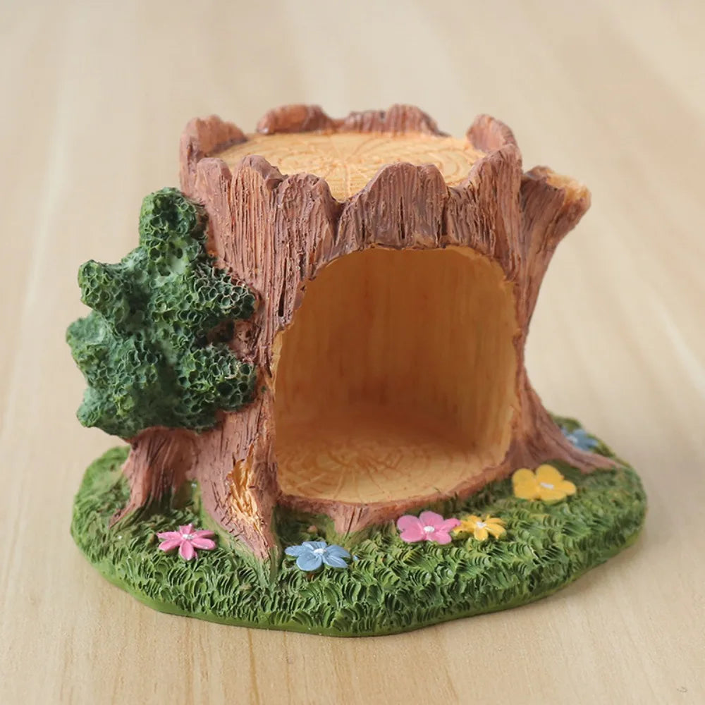 Forest Tree Hole Resin Decor Creative Office Home Desk Decoration Miniature Nature Craft Artwork Desktop Ornament  Home Decor