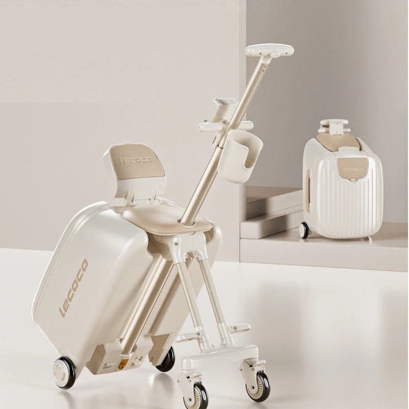 2-in-1 Detachable Trolley Pushchair Travel Suitcase 2025 New suitcase for children can Sit 20 inch carrier Ride on Luggage