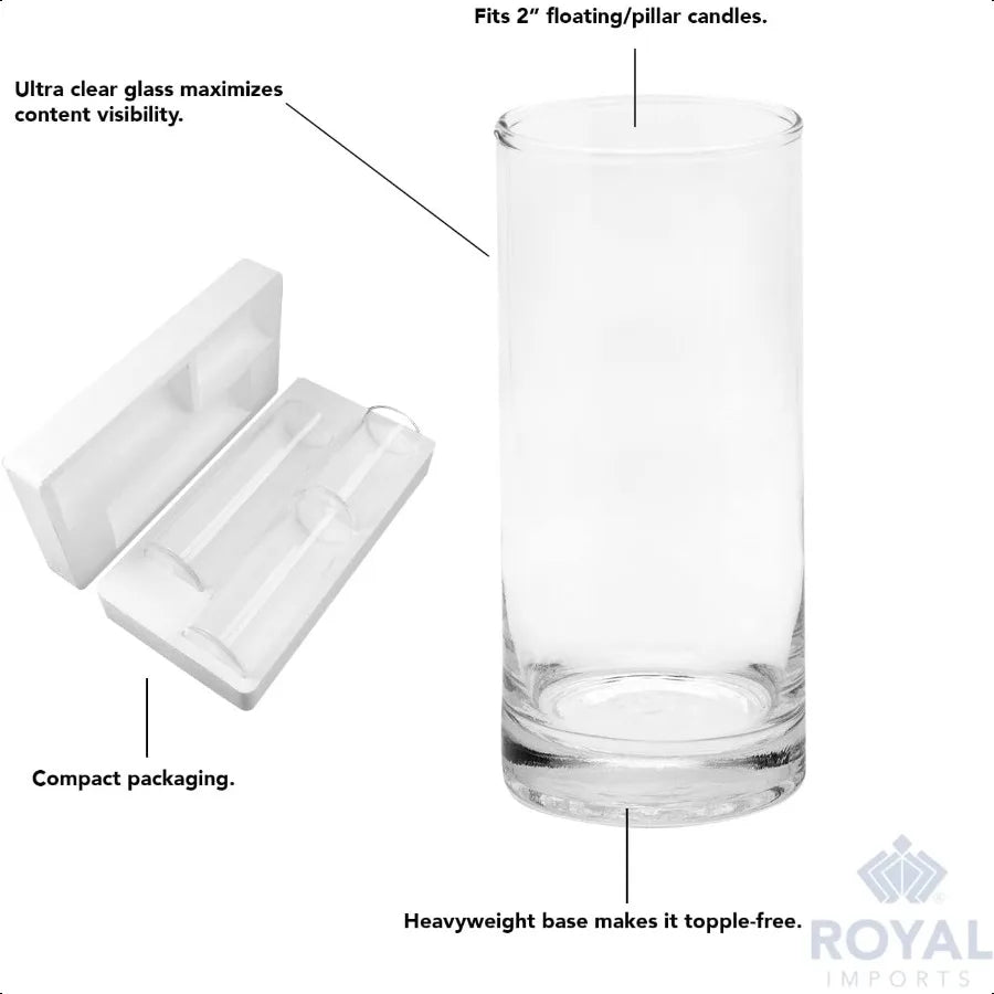 Glass Cylinder Vases Set of 3 Decorative Centerpieces for Home or Wedding by