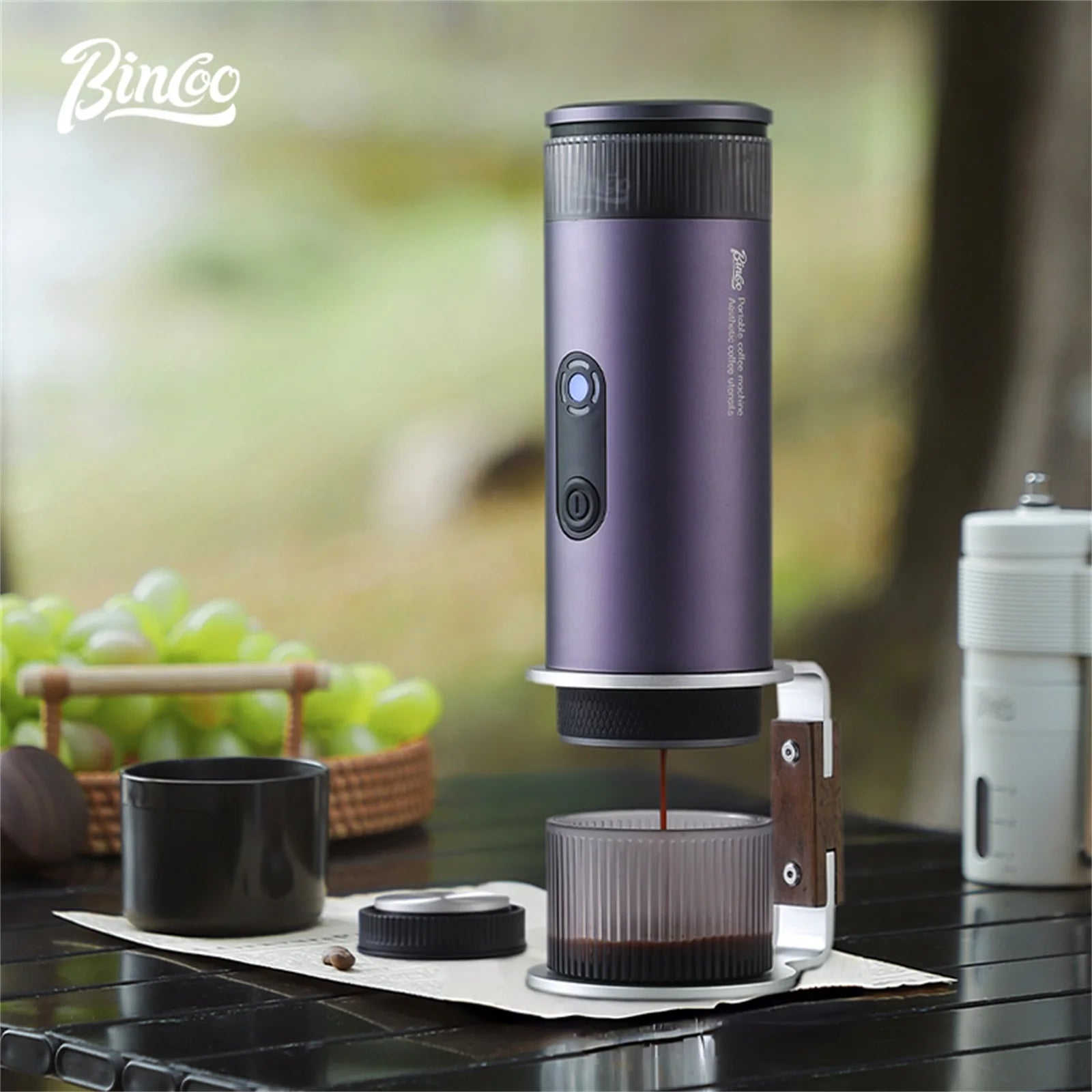 Bincoo Portable Electric Espresso Coffee Maker for Camping Wireless Heating Concentrated Extraction Coffee Machine Red Dot Award