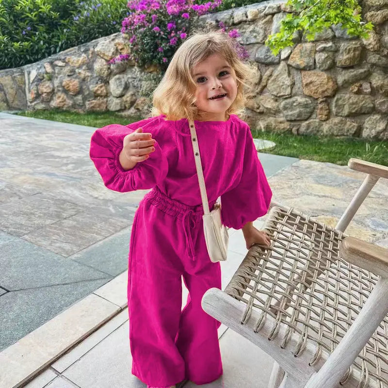 2025 Baby Girl Clothes Sets Autumn Long Sleeve Shirt Tops+ Loose Pants Fashion Children's Kids Girls Clothing Outfits 1-8Years