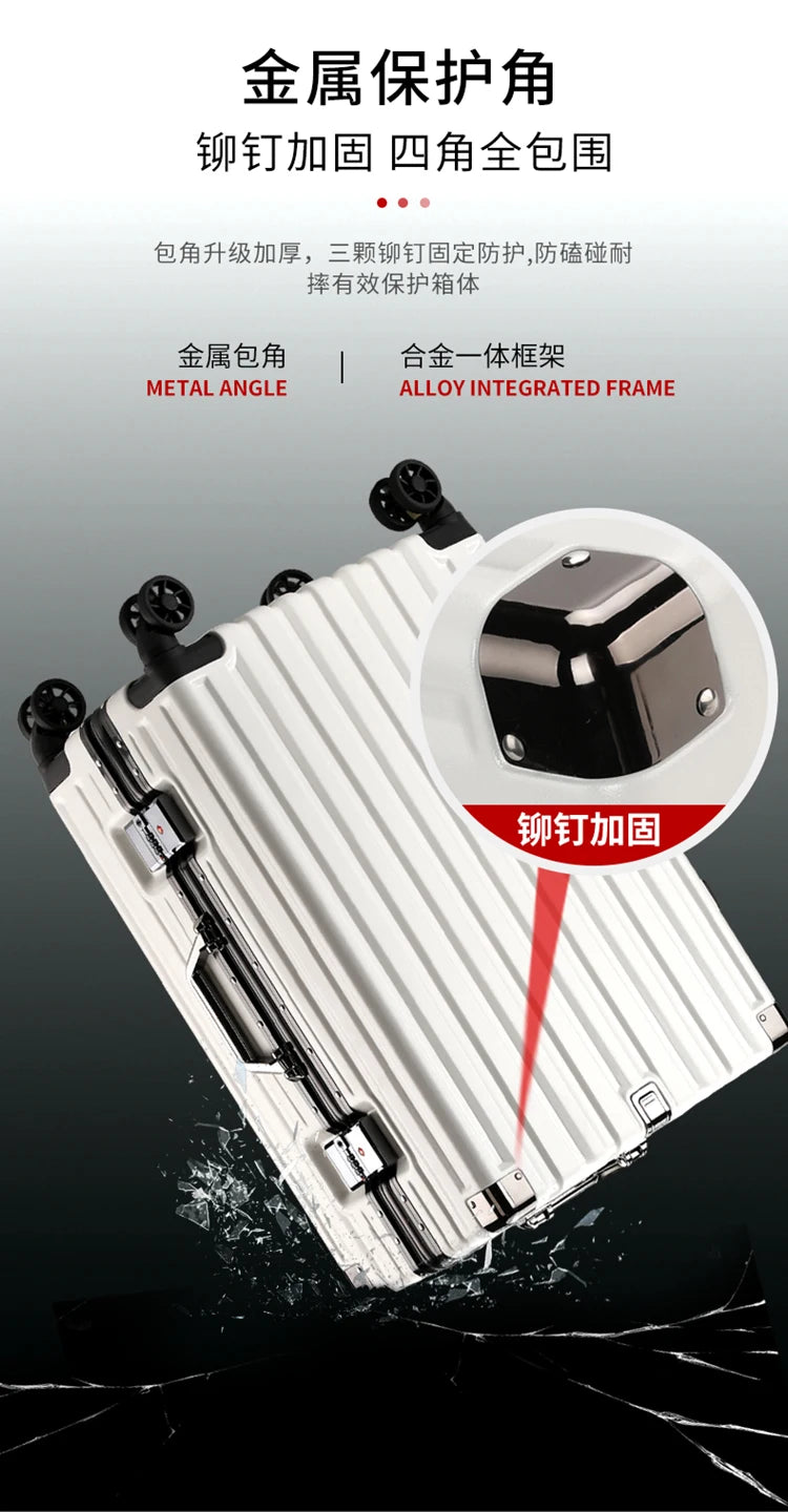 New High-value rolling luggage men women fashion hard trolley suitcase carry ons large-capacity silent travel boarding case