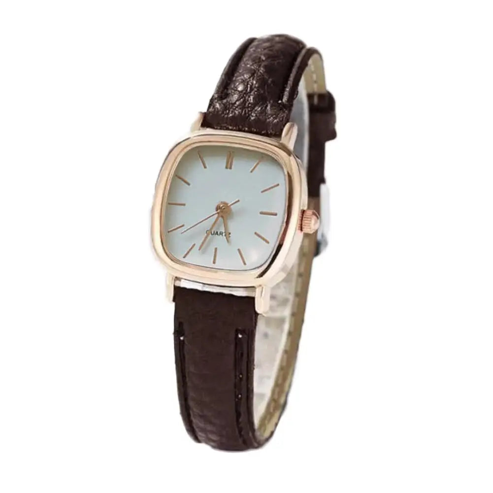Women Watches Vintage Small Dial Watch PU Leather Strap Quartz Wrist Watch Clock Men Women Casual Simple Watch