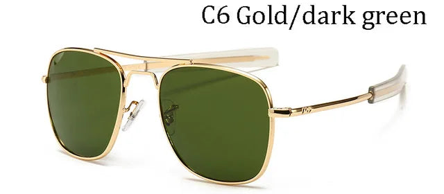 Men luxury Brand Designer Sun Glasses Vintage fashion Aviation AO Sunglasses For Male American Army Military Optical Glass Lens