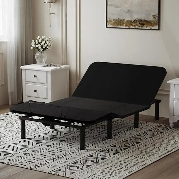 FLEXISPOT S2E Adjustable Bed Frame Base Twin XL,One-Person Transport and Assembly,Adjustable Bed Legs,Oxford Fabric Bedspread,Re