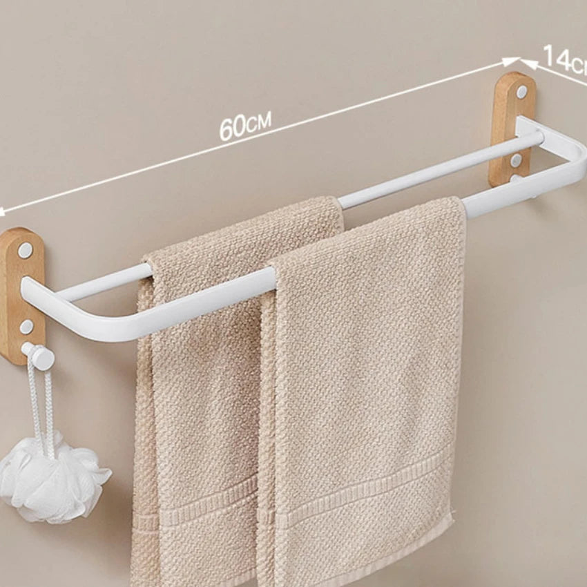Beech towel rack no punch bathroom shelf toilet wall mounted washroom storage organizer bath towel holder bathroom accessories