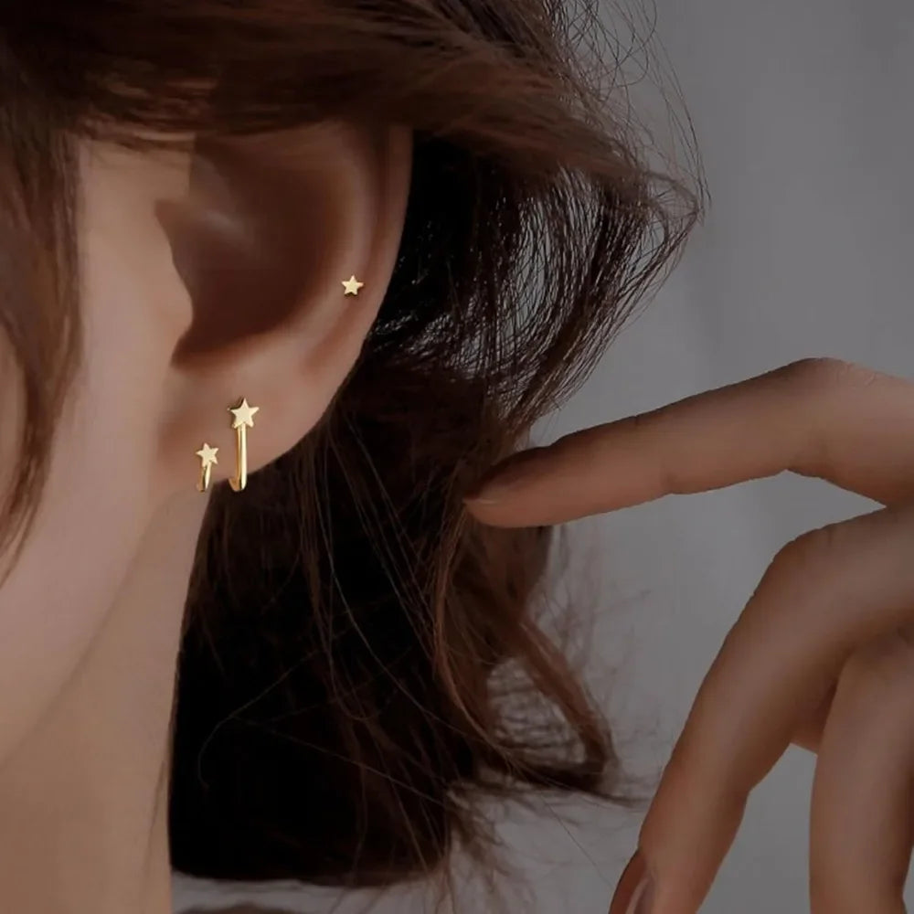 Star Cuff Earrings for Women Ear Cuff Silver Star Stud Earrings Star Earrings Studs Star Earrings for Women Star Jewelry