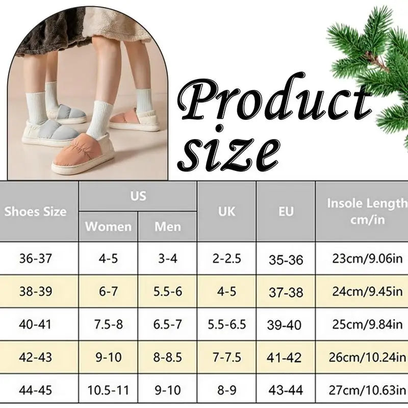 Women's Warm Winter Slippers Slip-on House Slippers Soft Sole Slippers Plush Faux Fur Lining House Slippers For Women Men Winter