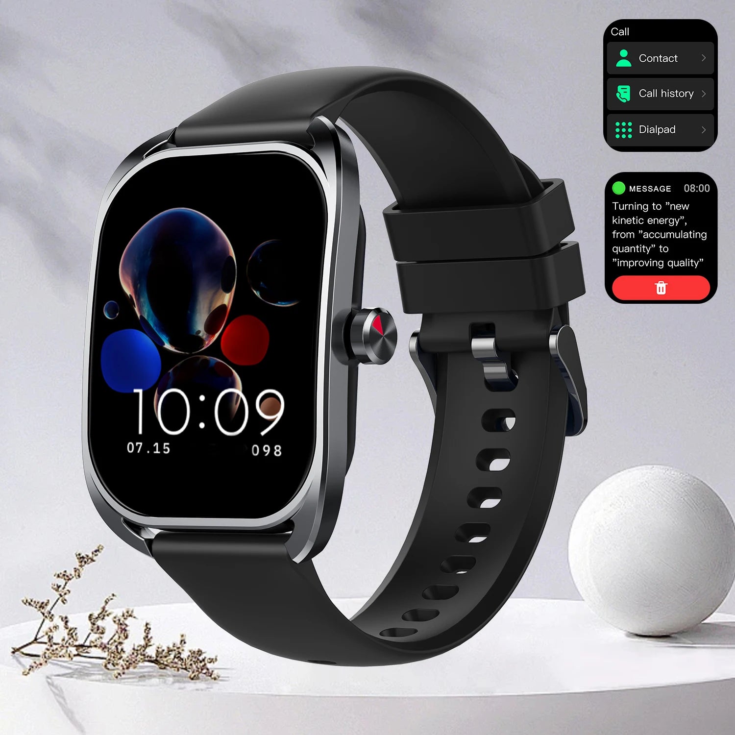 Smart watch, can answer and make calls, has message reminders, compatible with Android and iPhone