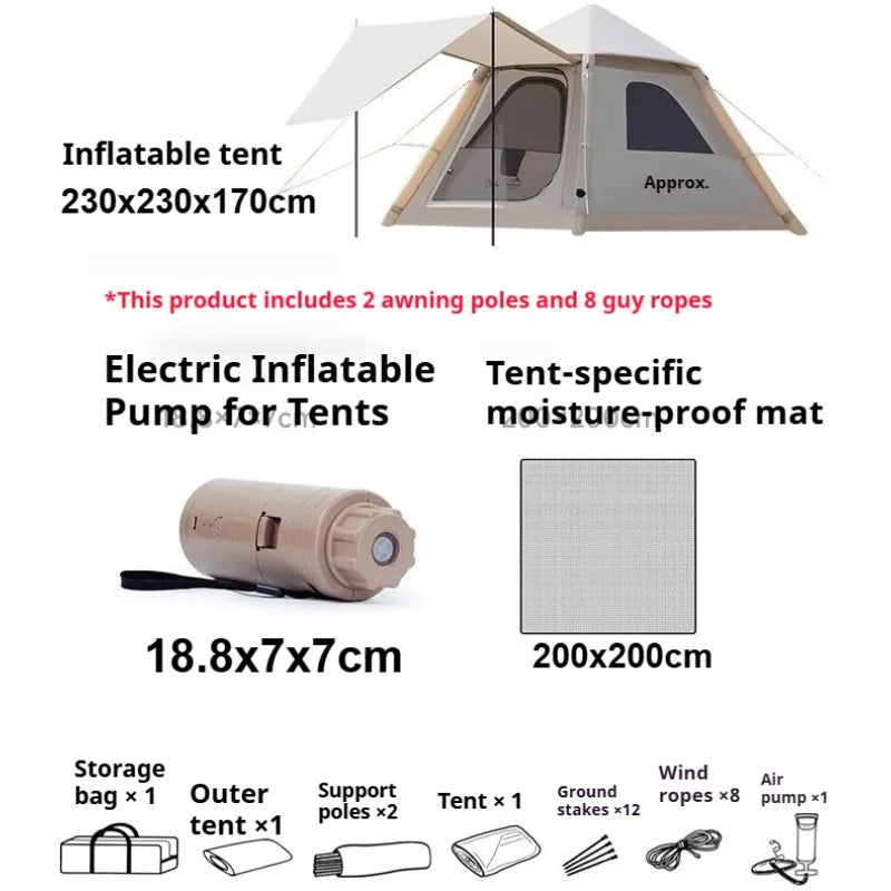 Thickened Rainproof Park Tents Foldable Quick Automatic Opening Tents Relaxing Multifunctional Large Space Camping Supplies
