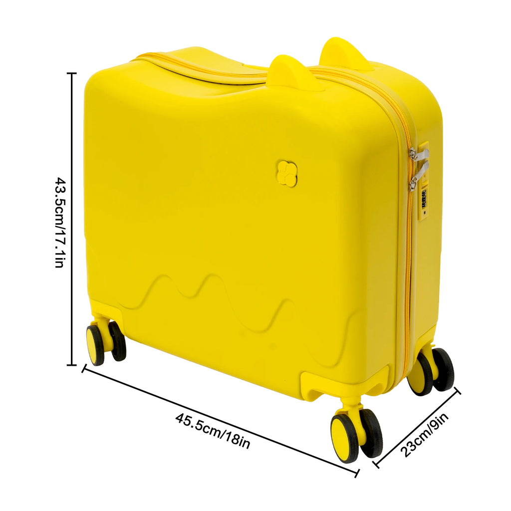 Kids ride-on Suitcase carry-on Tollder Luggage Sustainable Polycarbonate Body and TSA Lock and Wheels Suitcase to Kids aged 1-8