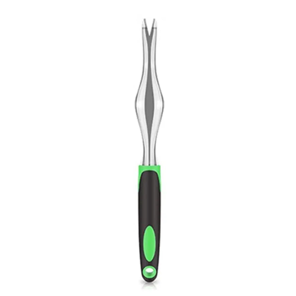 Two-Pronged Fork Hand Weeder Tool Sturdy Durable Garden Weeding Fork Multi-purpose with Ergonomic Handle Root Extractor