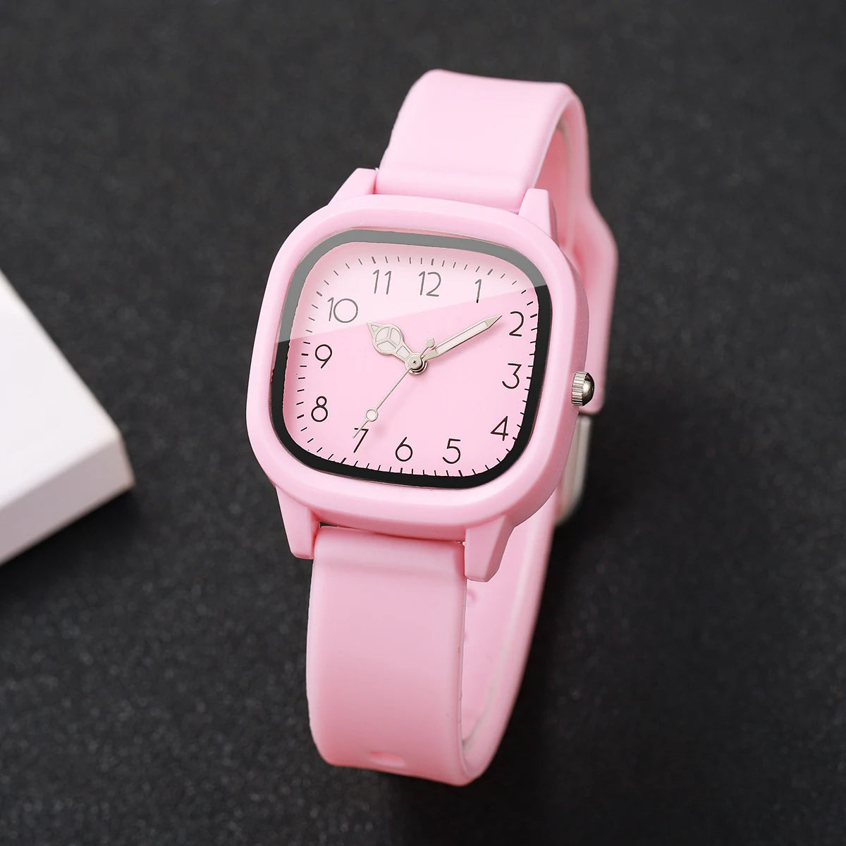 3PCS/Set Fashion Square Women Quartz Watches Casual Ladies Silicone Strap Wristwatch Girls Clock Reloj Mujer (Without Box)