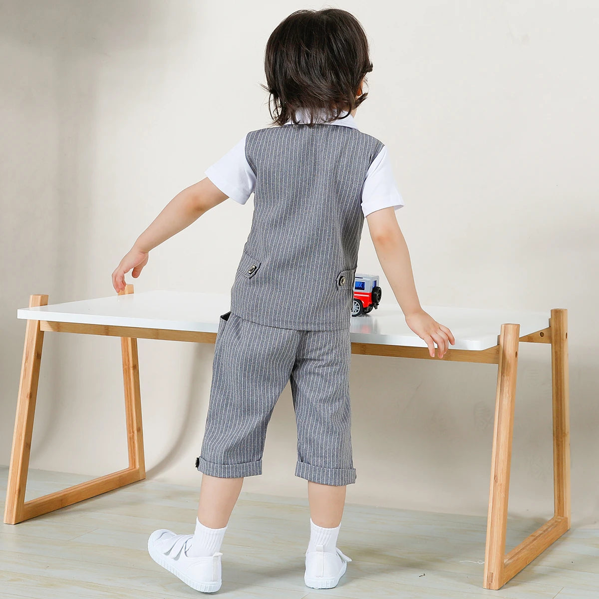 Baby Boys Clothing Set Infant Gentleman Outfit Top + Shorts Baptism Wedding Birthday Gift Costume 2PCS Kids Summer Clothes Suit