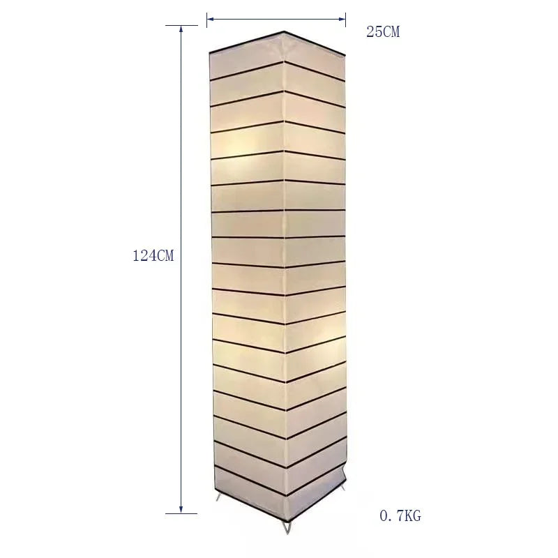Japanese-style Paper Lampshade Floor Lamp Nordic Minimalist Paper Standing Lamp Bedside Bedroom Study Living Room Lampara Led