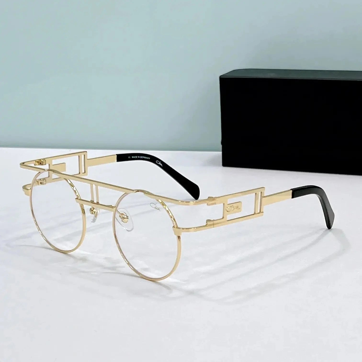 Original CCAZAL MOD958 Fashion Circular Gold Alloy Frame Men Sunglasses Classic Casual UV400 Gradient Retro Women Couple Eyewear