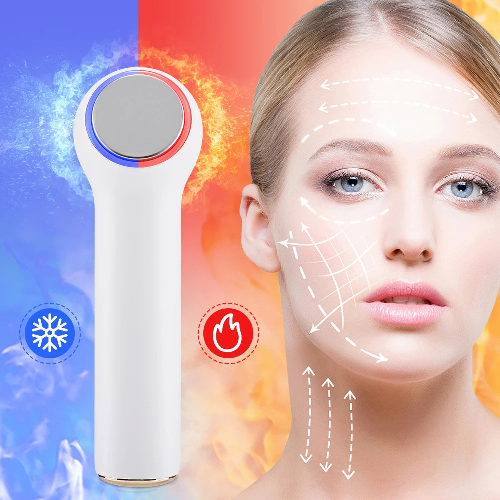Heat Cold Face Beauty Device 2 LED Lights Modes Electric Lifting Tightening Eyes Neck Double Chin Massager Skin Care Facial Tool