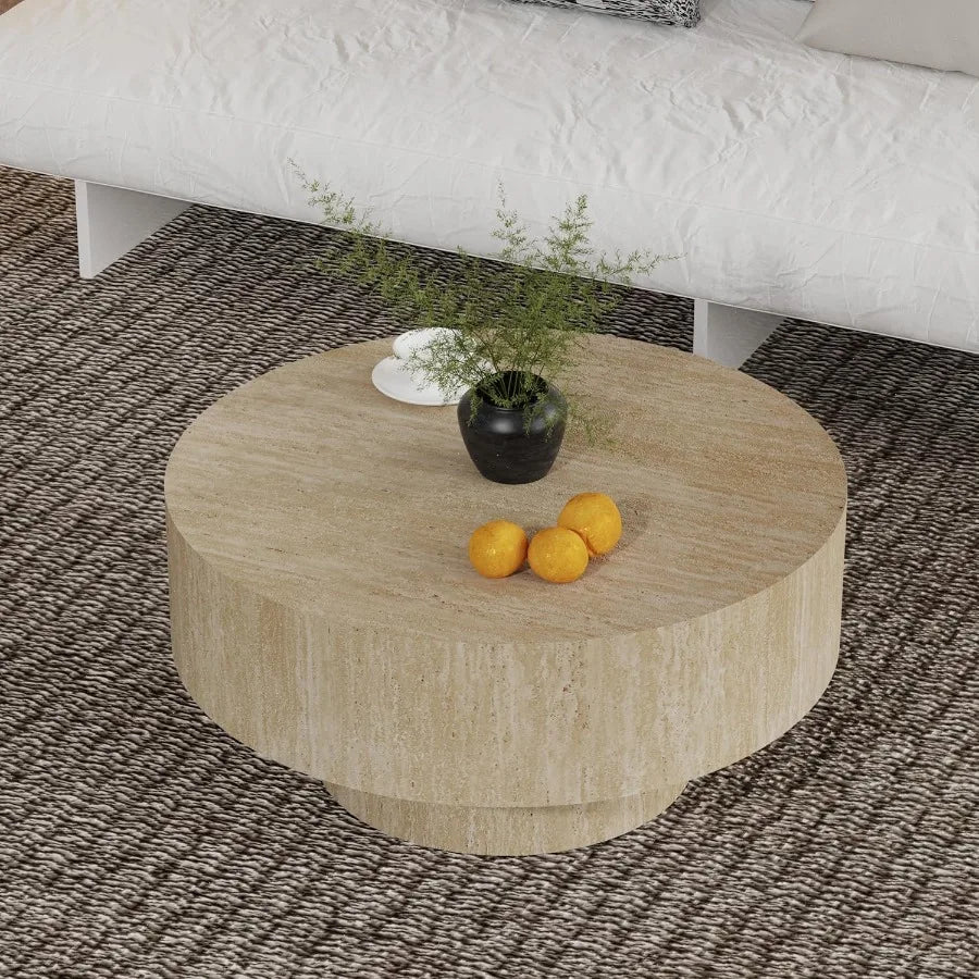 Travertine Round Coffee Table for Living Room Round Stone Veneer Coffee Table Modern Unique Coffee Tables for Living Room F Tra