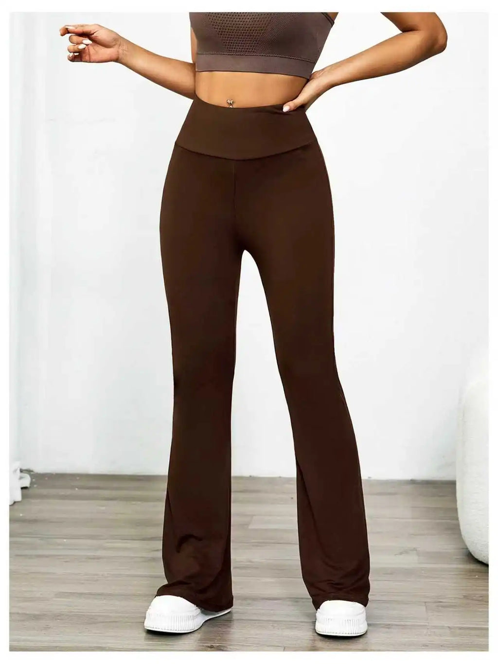 【3 Pack Bootcut Yoga Pants】High Waist Flare Leggings for Women, Black+Gray+Brown Stretch Trousers, Reinforced Stitching Bootleg