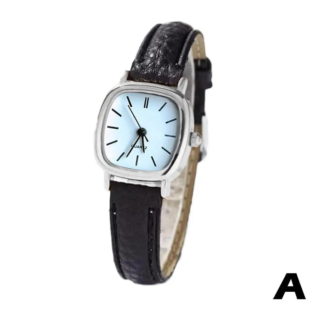 Women Watches Vintage Small Dial Watch PU Leather Strap Quartz Wrist Watch Clock Men Women Casual Simple Watch