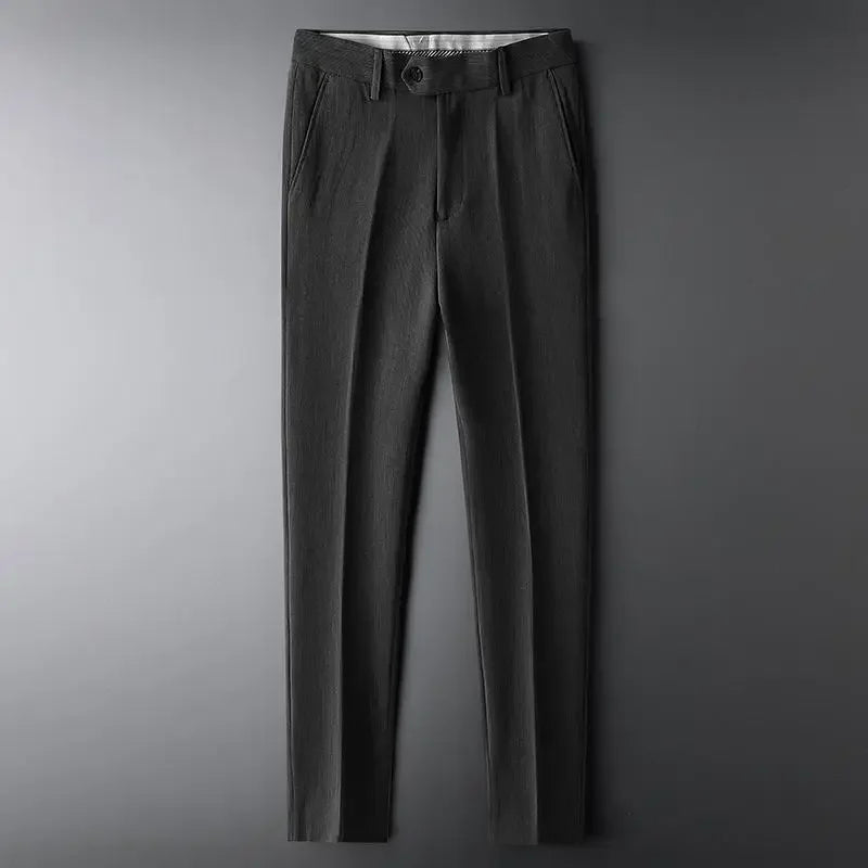 Draped Fluid Straight Trousers for Men Harem Pants Man Suits Suit Luxury Fabric Fashion Formal Thin Casual High Quality Dress Up