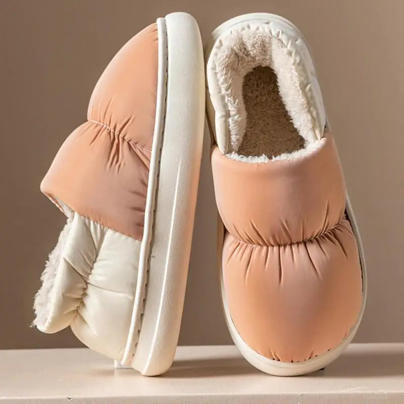 Women's Warm Winter Slippers Slip-on House Slippers Soft Sole Slippers Plush Faux Fur Lining House Slippers For Women Men Winter
