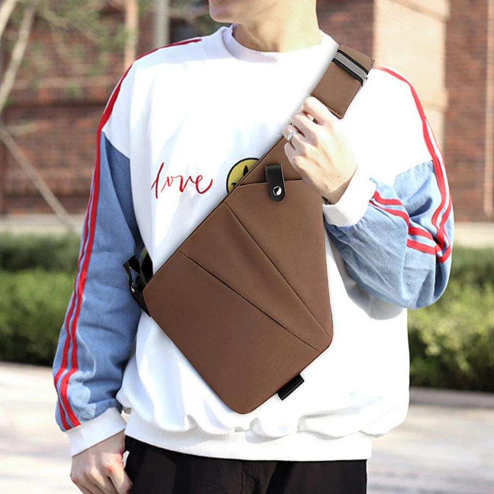 Mens Fashion Chest Bag Multifunctional Fanny Pack Large Capacity Simple Sling Bag Anti Theft Bag Ergonomic Waist Pack