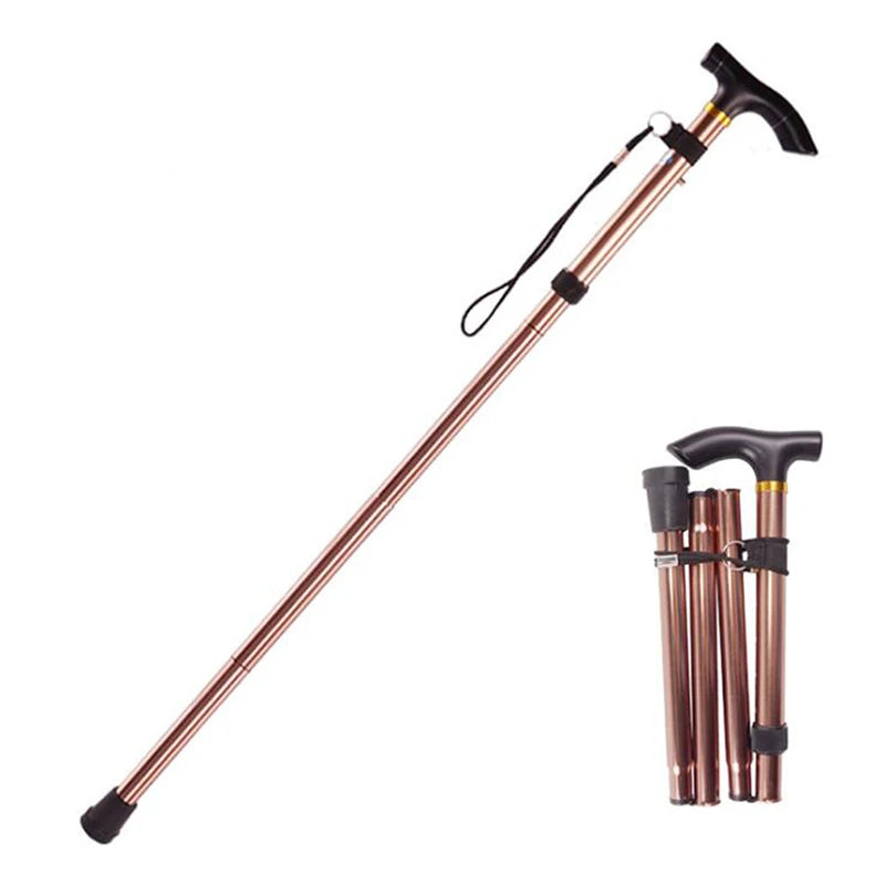 Hiking Camping Mountaineering Poles Walking Stick Telescopic Baton Trekking Poles Folding Cane Crutches Pole Unisex