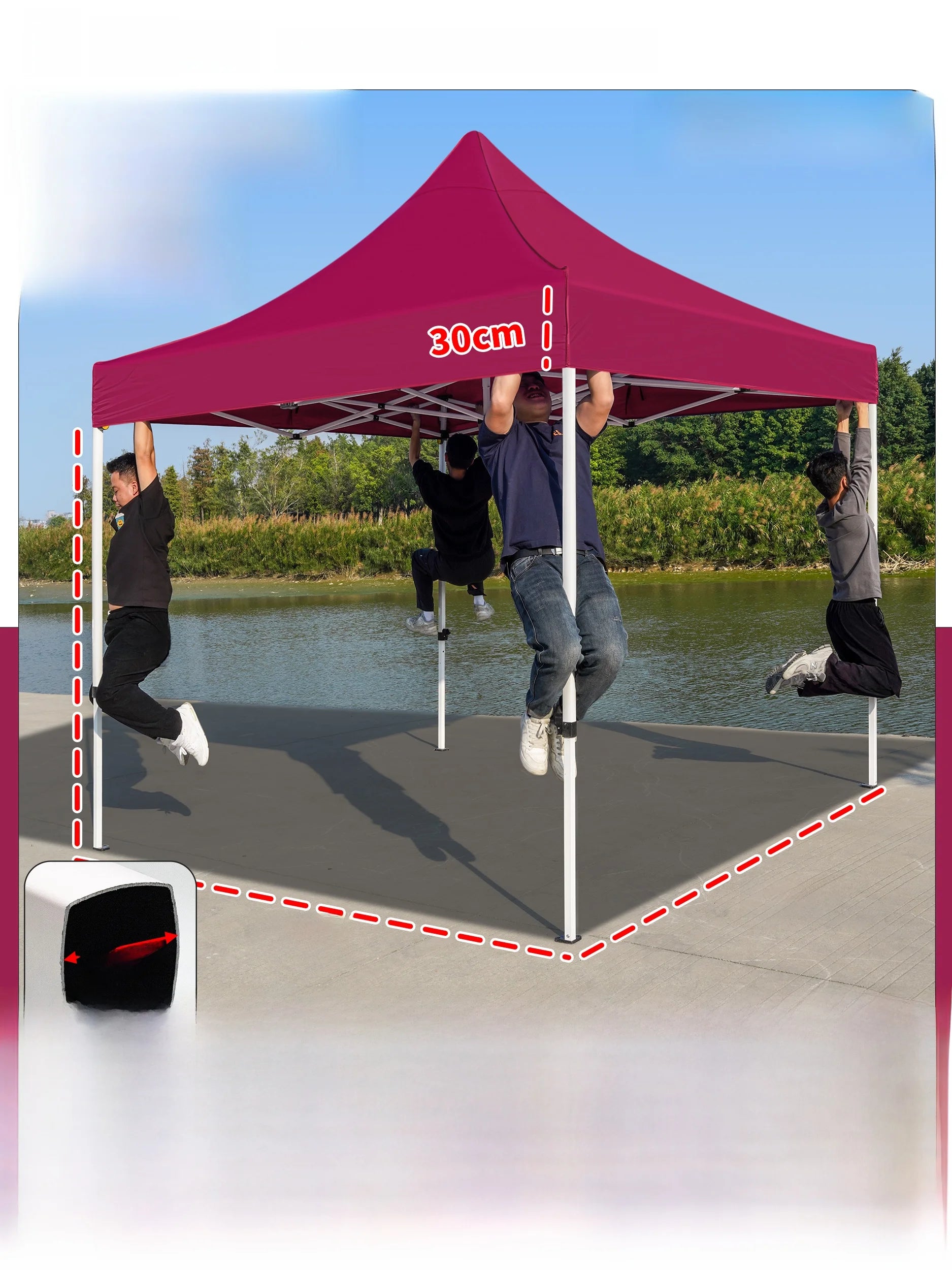 Thiened Four-Legged 3x6 Meters Tent Outdoor Rain And Sun elter Stall Special Outdoor Cam Travel Supplies Canopy
