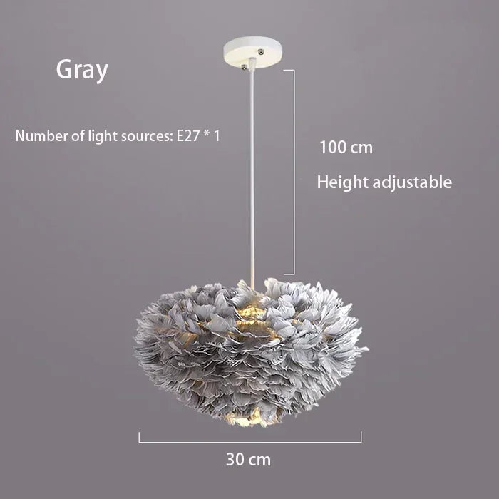 Feather Chandelier Nordic Modern Living Bedroom Ceiling Lighting Warm Dining Room Lamp Clothing Cafe Coffee Shop