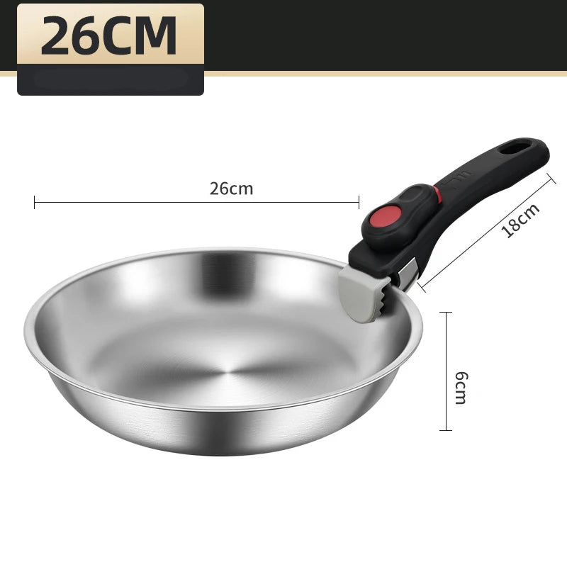 Non-Stick Cookware Set Non-Stick Frying Pans and Pot with Removable Handles Stackable Wok for Gas and Induction Cooker